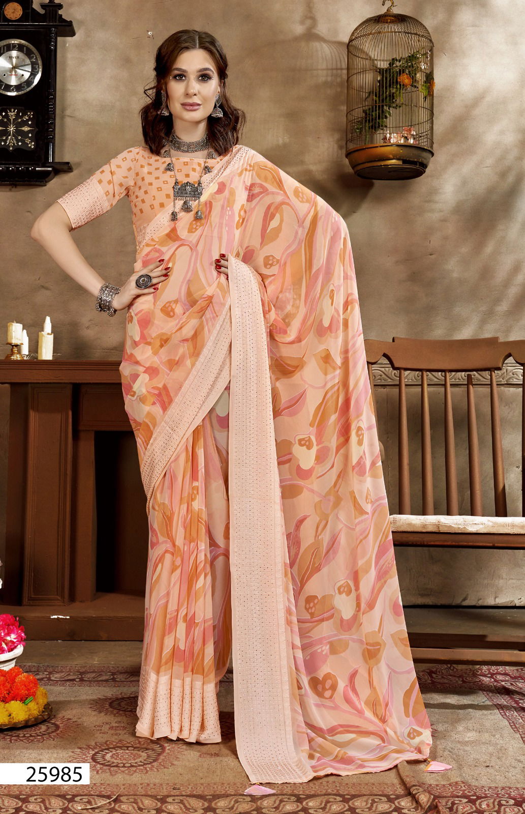 Patang Vol 8 By Vallabhi Printed Georgette Sarees Wholesale Price In Surat
